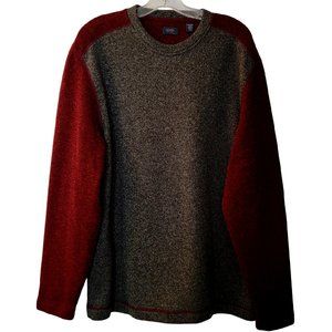 NWOT Arrow Men’s Heathered Charcoal & Burgundy Pullover Knit Sweater - Size XL
